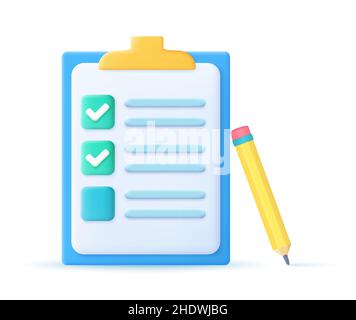 Zwischenablage mit Checkliste Stock Vektor