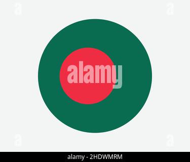 Bangladesh Round Country Flagge. Zirkuläre Nationalflagge Von Bangladesch. „People's Republic of Bangladesh Circle Shape Button“-Banner. EPS-Vektorgrafik Stock Vektor