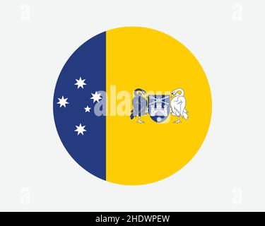 Runde Flagge Des Australian Capital Territory. ACT, Australien Circle Flag. „Federal Capital Territory Circular Shape“-Button-Banner. EPS-Vektorgrafik. Stock Vektor