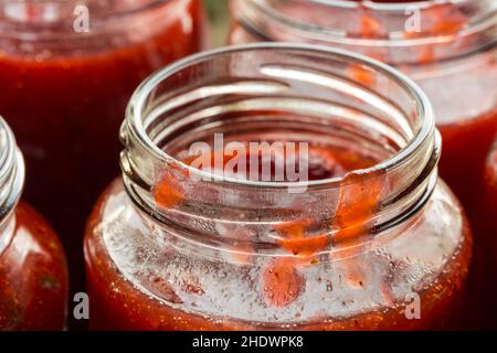 Marmelade, Füllung, Konservierung, Marmeladen, Abfüllung, Füllungen Stockfoto