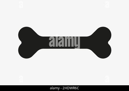 Schwarzes Vektorsymbol eines Knochens. Hundefutter-Symbol. Stock Vektor