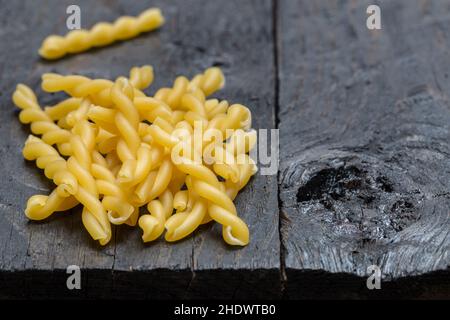 Nudelsorten, gemelli, Nudelsorten, Nudelsorten, Nudelgerichte Stockfoto