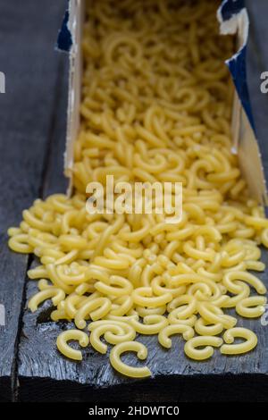 Nudelsorten, gobetti, Nudelsorten, Nudelsorten, Nudelgerichte Stockfoto