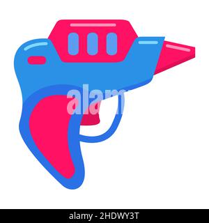 Kind Pistolen.Spielzeug Blaster für Kinder game.Isolated auf weißem Hintergrund.Vector flache Illustration. Stock Vektor