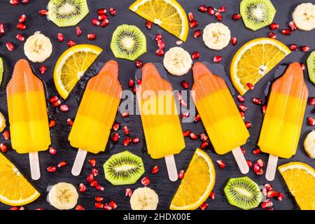 Fruchtig, Sorbet, aromatisiertes Eis, Früchte, Sorbets, Aromatisierte Eis Stockfoto