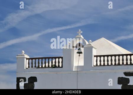 Kirchturm, Glockenturm, Haria, Kirchtürme, Glockentürme Stockfoto