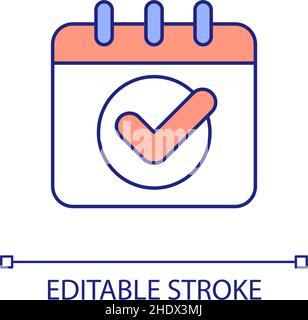 Kalender RGB-Farbsymbol Stock Vektor