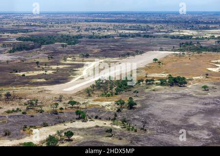 Flugplatz, botswana, Flugplätze, Start- und Landebahn, Botswanas Stockfoto