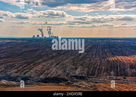 Grubenmine, Braunkohlenbergbau, Nochten Kohlemine, Grubenminen Stockfoto