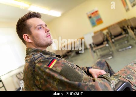 Bildung, Wehrdienst, Klassenzimmer, deutsches Militär, Bildung, Soldaten, Truppen, Klassenräume, deutsche Militärs Stockfoto