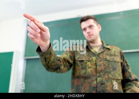 Bildung, Clue, Soldat, deutsches Militär, Bildung, Hinweise, Soldaten, Truppen, deutsche Militärs Stockfoto