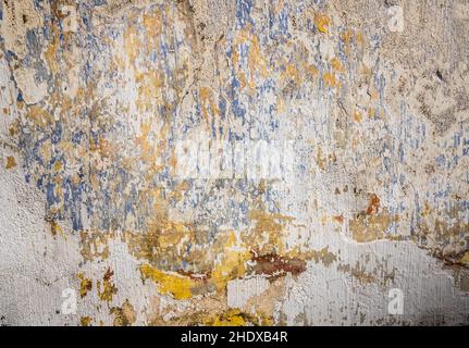 Fassade, verwittert, Farbreste, Fassaden, Weite, Farbreste Stockfoto