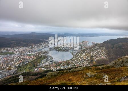 Blick auf die Stadt, bergen, Hafen, Stadtblick, bergens, Rettung, Bergung, Häfen Stockfoto