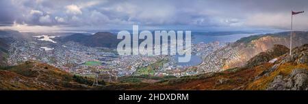 Blick auf die Stadt, bergen, Blick auf die Stadt, bergens, Rettung, Bergung Stockfoto