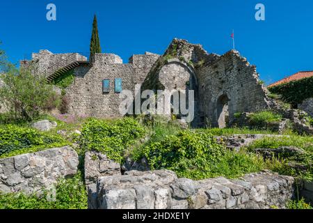 Alte Ruine, mittelalterliche, stari Bar, alte Ruinen, mittelalterliche Stockfoto