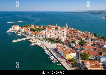 Poreč aus der Luft Stockfoto