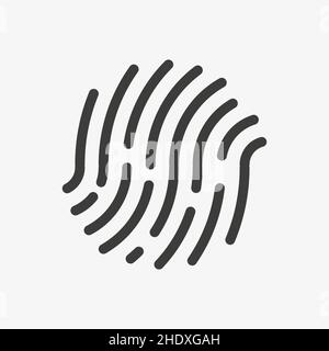 Vektorsymbol des Fingerabdrucks auf dem Hintergrund isoliert Stock Vektor