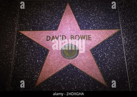 David Bowies Star auf dem Hollywood Walk of Fame Stockfoto