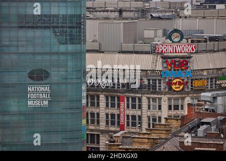 Manchester City Centre National Football Museum und die Druckgrafiken Stockfoto