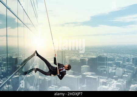 Unternehmen, nach oben, Herausforderung, Mut, Unternehmen, negocios, aufwärts, Herausforderungen, Mut Stockfoto