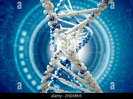 Genetische Forschung, dna, dna-Strang, genetische Forschung, dnas, dna-Stränge Stockfoto