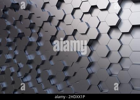 Oberfläche, Stahl, geometrisch, Sechseck, Oberflächen, Stähle, Geometrien, Sechsecke Stockfoto