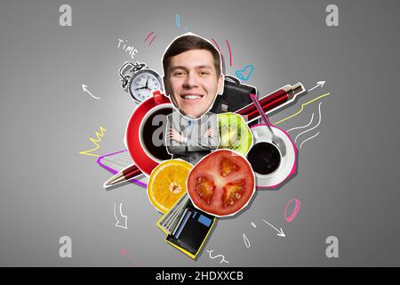 Geschäftsmann, Pause, Balance, Zeitdruck, Chef, Geschäftsleute, Führungskräfte, Führungskräfte, Führungskräfte, manager, Pausen, Ruhe, Ruhe, Salden, Zeit Stockfoto