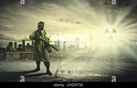 Strahlung, Radioaktivität, chemische Waffen, nukleare Katastrophe, Strahlungen, Aktiv, Aktivität, Radioaktivität Stockfoto