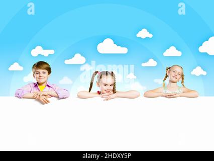 Werbung, Kinder, Poster, Kinder, Kinder, Kinder, Poster Stockfoto