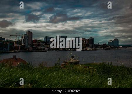 Skyline von halifax von Georges Island Stockfoto