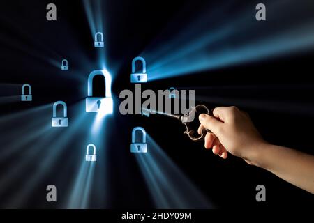 Passwort, Passwörter Stockfoto