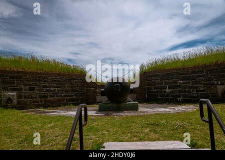 9-Zoll-rml-Kanone in Fort charlotte auf georges Island Stockfoto