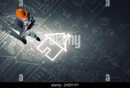 Energieversorgung, Planung, Innovation, Energie plus Haus, Energieversorgung, Innovationen Stockfoto