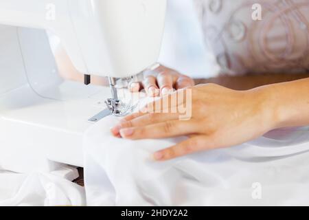 Nähen, Nähmaschine, Nähmaschinen Stockfoto