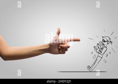 Dieb, Fang, Bankräuber, Diebe Stockfoto