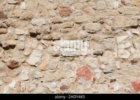 Mauerwerk, Steinmauer, Sandsteinmauer, Mauerwerk, Steinmauern, Sandsteinwände Stockfoto