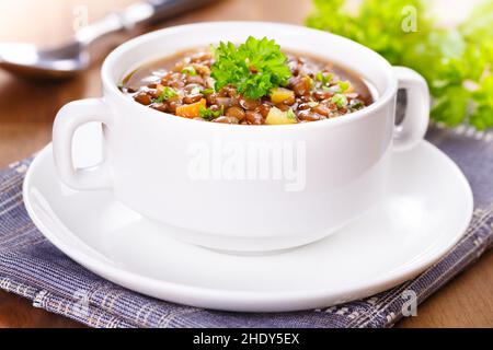 Linsensuppe, Linsensuppen Stockfoto