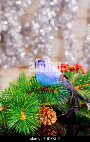 Vogel, weihnachtsbaumschmuck, Vögel, Kugeln, weihnachtsschmuck, weihnachtsbaumschmuck, weihnachtsbaumschmuck Stockfoto