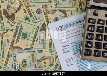Kalkulation, Steuern, US-Dollar, Audit, Steuern, Dollar, Dollar, US Dollar Stockfoto