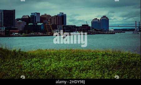 Skyline von halifax von Georges Island Stockfoto