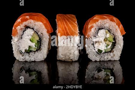 Sushi, Brötchen von innen heraus, Uramaki, sushis, Uramakis Stockfoto