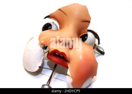 Puppengesicht, Puppenarzt, Puppengesichter, Puppenärzte Stockfoto