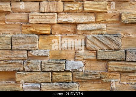 Steinmauer, Sandsteinmauer, Steinmauern, Sandsteinwände Stockfoto