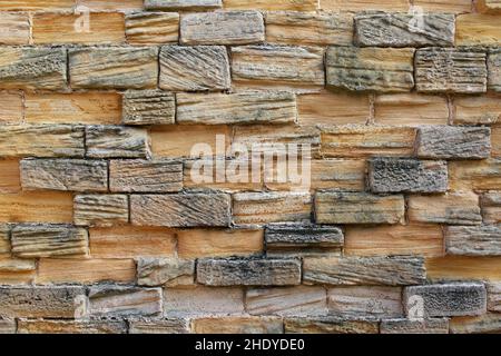 Steinmauer, Sandsteinmauer, Steinmauern, Sandsteinwände Stockfoto