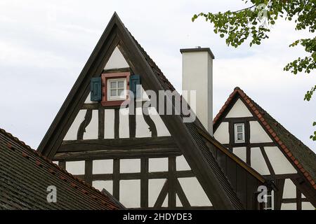 Giebel, Fachwerkgiebel, Giebel Stockfoto