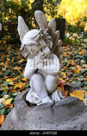 Engelsfigur, Grabengel, Engelsfiguren, Grabengel Stockfoto