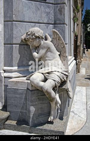 Friedhof, Engelsfigur, la recoleta, Friedhöfe, Engelsfiguren Stockfoto