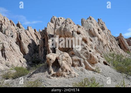 Sandstein, quebrada de las conchas, Sandsteine Stockfoto