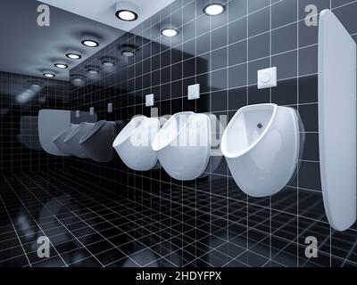 Urinal, männliche Toilette, Urinale, männliche Toiletten Stockfoto