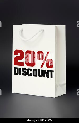 Rabatt, Verkauf, 20 %, Rabatte, Verkäufe Stockfoto